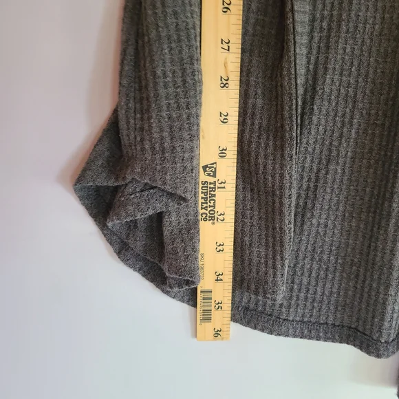 Paper Crane Charcoal Lightweight Waffle Openfront Hooded Cardigan Size Medium - Picture 5 of 10